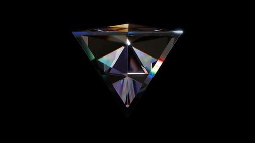Abstract Crystal Pyramid Rotation with Prismatic Light Effects
