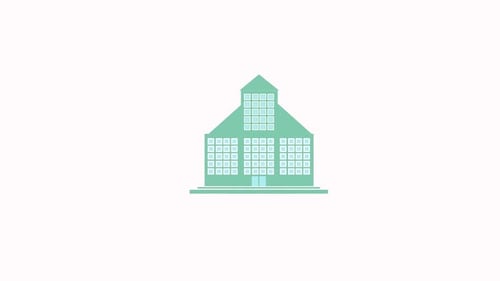 Vídeo de animación del icono del símbolo Building Wide