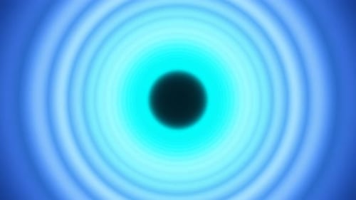 Animación gráfica en movimiento de túnel de luz de neón azul futurista en espiral en 3D.