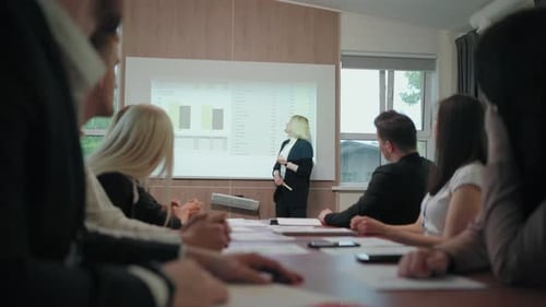 Female Financial Coach and Expert is Giving Lecture for Entrepreneurs and Businesspeople
