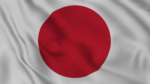 Realistic Waving Flag of Japan