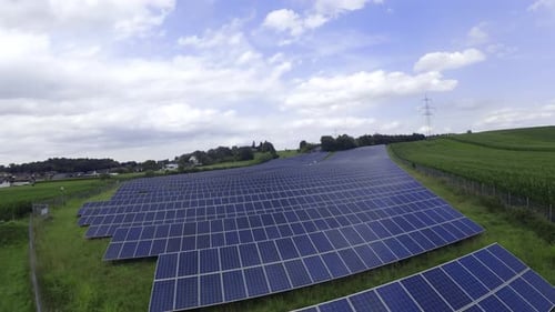 Solar panels installed on the fields, agricultural photovoltaic system, Styria, Austria