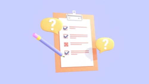 Animated Questionnaire Clipboard, To do list With Checkmarks Animation.