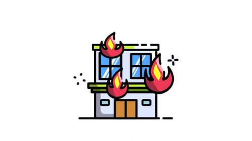 Icono animado de House Fire con Alpha Channel