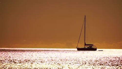 Aerial Yacht on Calm Sea