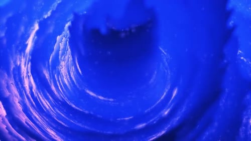 A luminous blue swirl forming a bright cosmic vortex in deep space, filled with light trails