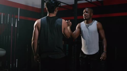 Coach Training Athlete Sportman Workout Exercise in Fitness Gym Healthy Lifestyle