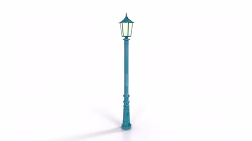 Blaugrüne Vintage-Straßenlaterne mit Glaslaterne