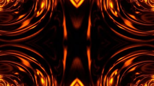Orange Symmetrical Psychedelic Fluid Animation Background Vj Loop In 4K