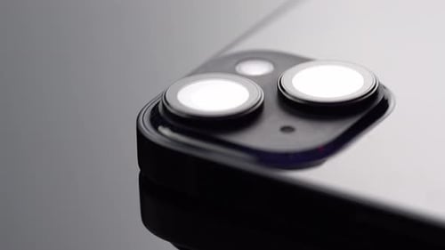 Close up of modern smartphone camera lens
