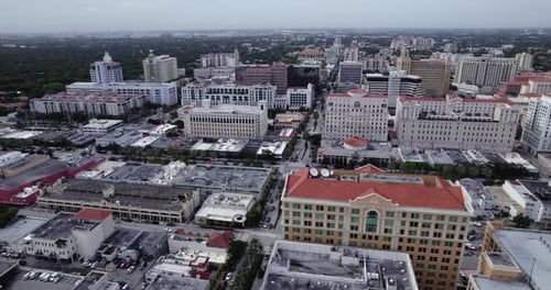 Clear Aerial View of Coral Gables Cityscape from Above