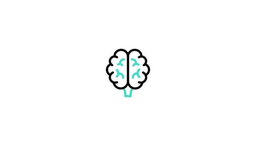 Minimalist Brain Icon Animation with Pulsing Effect