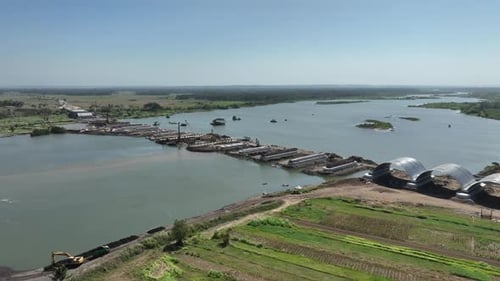 Aerial View of Pandansimo Bridge Construction Site