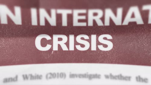 Dynamic Crisis Text Animation On Paper