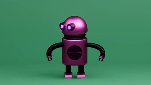 Dia dos namorados robótico com coração azul Robô com coração de amor Linda renderização 3D para facilitar a composição