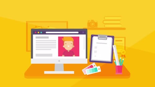 Completing To Do Lists In Home Office 2D Motion Graphics Animation 4K