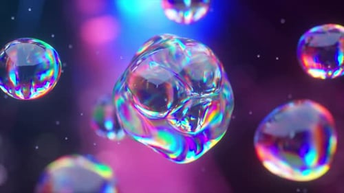 Abstract Iridescent Fluid Sphere Morphing Background