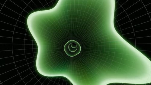 Animación brillante en bucle de túnel con estructura alámbrica