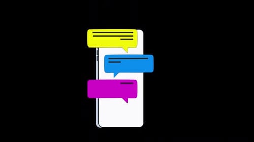 Messages On The Phone Screen On Alpha Channel