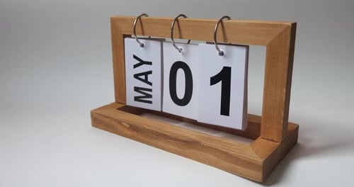 May 1st Wooden Block Calendar