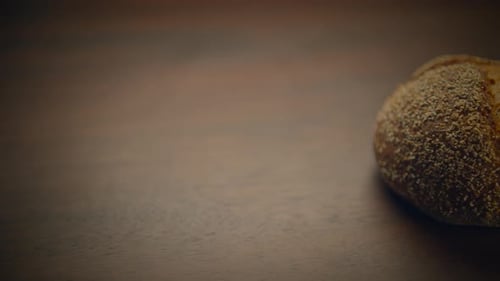 Artisanal Bread Roll Dolly Shot Close-Up