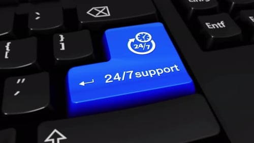 247 Support Round Motion On Computer Keyboard Button