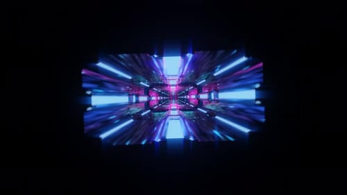 3D-Render, futuristischer Filmmusik Hintergrund im Retrowave VJ, Endlosschleife