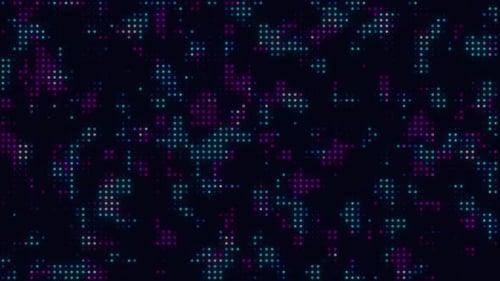 Abstract Digital Grid of Glowing Dots Loop Background