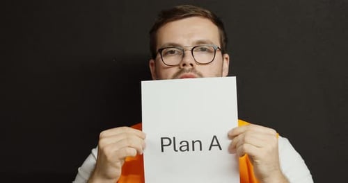 Plan A concept with man