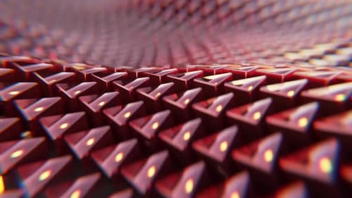 Shining Red Geometric Triangles Dynamic Wave Abstract Motion Background