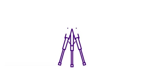 Minimalist Line Art Tripod Assembly Animation