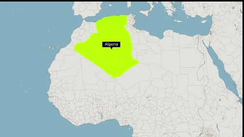 Animated Map Highlight of Algeria with Internal Divisions