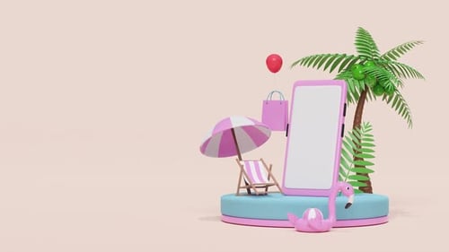 Summer Vibes with Smartphone and Beach Accessories