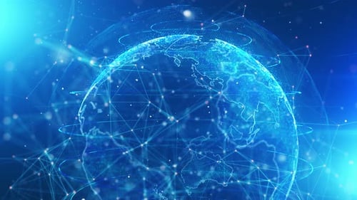 Digital Earth Global Network Loop Background Animation