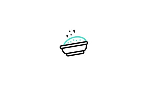 Animated Minimalist Steaming Food Bowl Icon