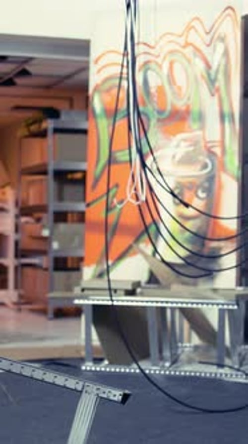 Vertical Video Decaying Building Interior Visited By Urban Explorers