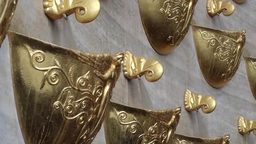 Gold Colored Fountain Ancient