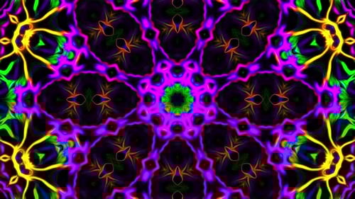 Neon Psychedelic Kaleidoscope Abstract Pattern Loop