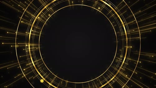 Goldener glitzernder Kreis mit funkelndem Licht, Videos, Präsentationen und besondere Anlässe, Ringe, Minimal