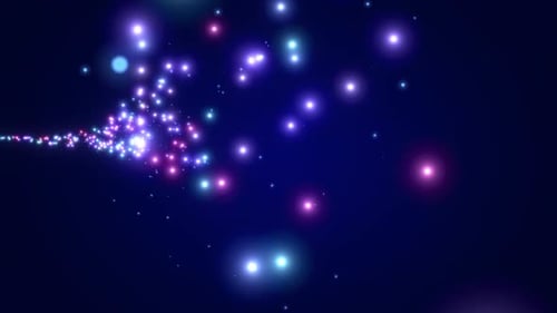 Colorful Glittering Particle Stream Flowing Animation Background