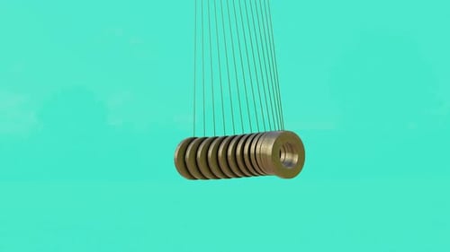 Kinetic 3D Metallic Rings Physics Animation