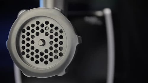 rotating shiny meat grinder