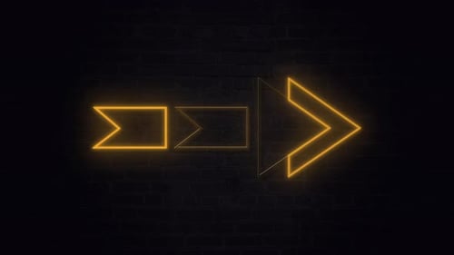 Blinking Neon Fast Forward Arrow Icon Animation