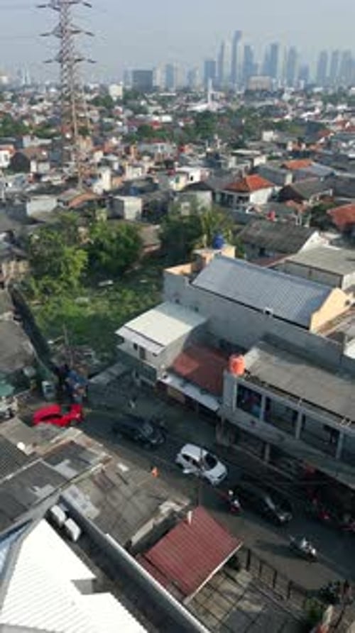 Aerial View of Urban Buildings and Jakarta City Skyline Indonesia