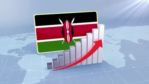 Kenya Economic Growth Bar Chart Graph Rising Red Arrow