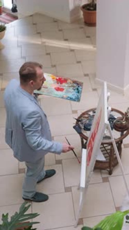 Inspired Art Master Draws Woman in Studio