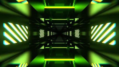 Pink And Light Green Rhythmically Shimmering Striped Tunnel Background Vj Loop I 4K