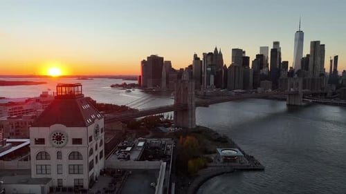 Sunset Over New York Skyline