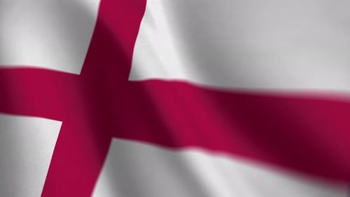 Realistic Waving England Flag Animation Loop