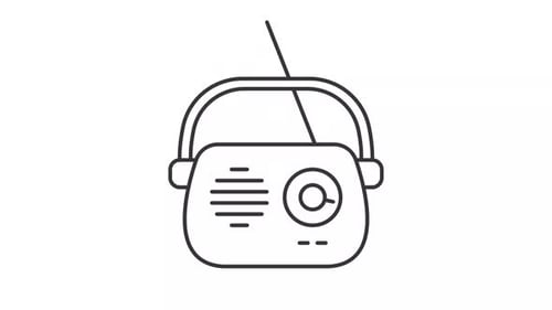 Minimalist Animated Radio Icon with Search Function
